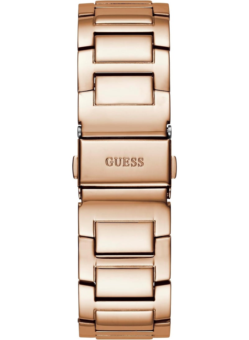 جس GUESS Stainless Steel Women Rose Gold Analog Round Dial Watch- Gw0464L5 - Image 3