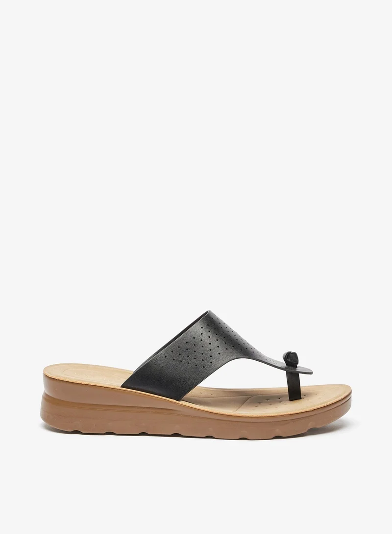 Flora Bella By Shoexpress Womens Perforated Slip On Thong Sandals