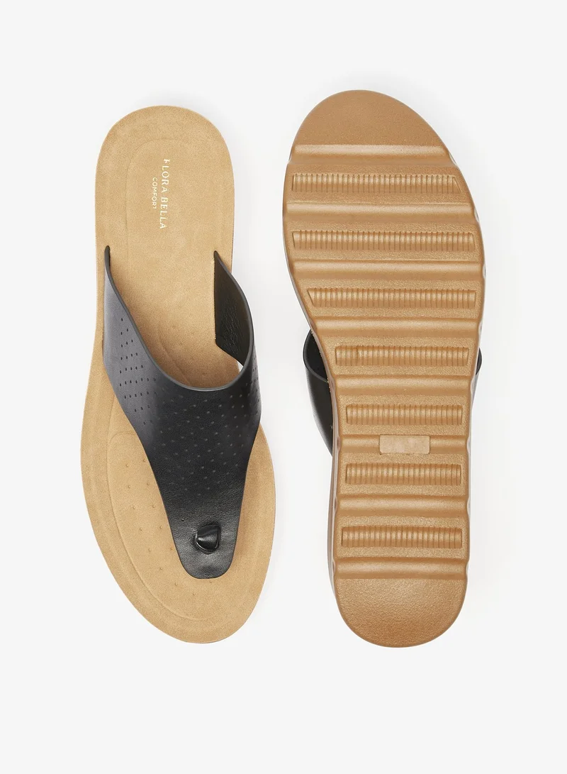 Flora Bella By Shoexpress Womens Perforated Slip On Thong Sandals