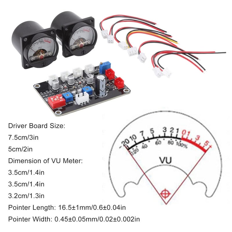 2pcs VU Meter with Driver Board for Amplifier 12V 18V Wide Voltage Stabilizing Circuit - Image 5