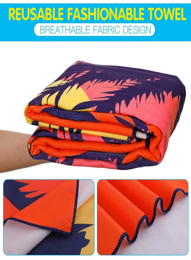 Haull 8 Pcs Oversized Microfiber Lightweight Beach Towels Bulk 75''x35'' Hawaiian Pool Bath Towels Absorbent Quick Drying Camping Towel Flamingo Sand Free Summer Beach Swimming Sport(Cute) - Image 3