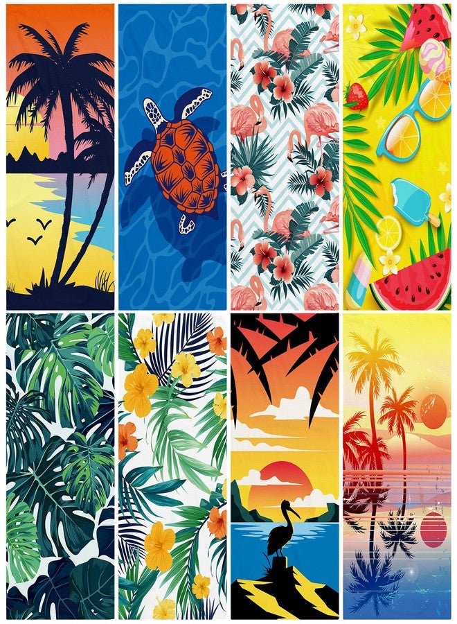 Haull 8 Pcs Oversized Microfiber Lightweight Beach Towels Bulk 75''x35'' Hawaiian Pool Bath Towels Absorbent Quick Drying Camping Towel Flamingo Sand Free Summer Beach Swimming Sport(Cute) - Image 1