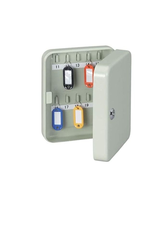 ROBUSTLINE Robustline Metal Storage Safe Key Box, 20 Keys Capacity, Wall Mounted for Outdoor and Indoor Home- White Color - Image 1