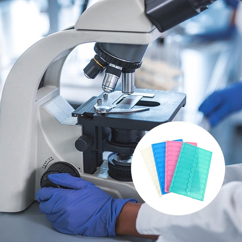 cheekyglo 4pcs Microscope Slide Storage Tray 20 Capacity Plastic Microscope Slide Trays (Random Color) - Image 3