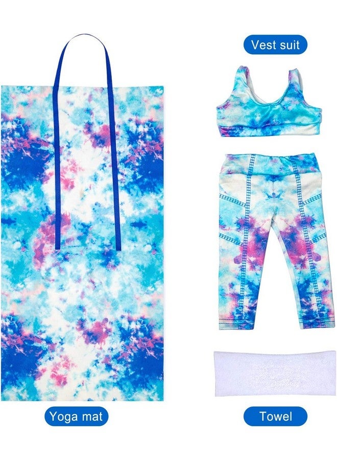 Ecore Fun 3 Items 18 Inch Doll Clothes Yoga Pilates Sports Clothes Gymnastics Yoga Exercise Outfit Sets Includes Vest Suit, Yoga Mat And Towel - Image 2