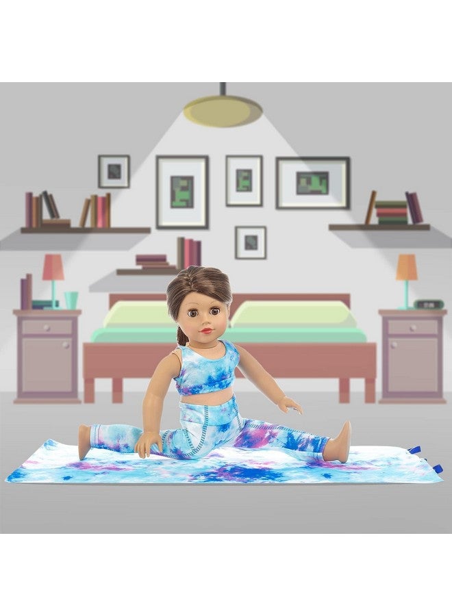 Ecore Fun 3 Items 18 Inch Doll Clothes Yoga Pilates Sports Clothes Gymnastics Yoga Exercise Outfit Sets Includes Vest Suit, Yoga Mat And Towel - Image 5