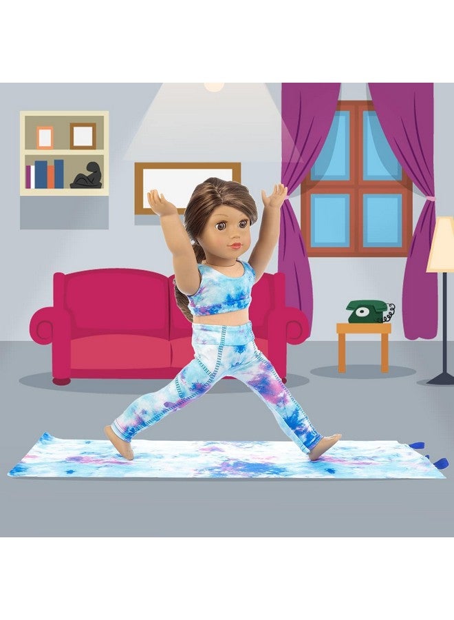 Ecore Fun 3 Items 18 Inch Doll Clothes Yoga Pilates Sports Clothes Gymnastics Yoga Exercise Outfit Sets Includes Vest Suit, Yoga Mat And Towel - Image 4