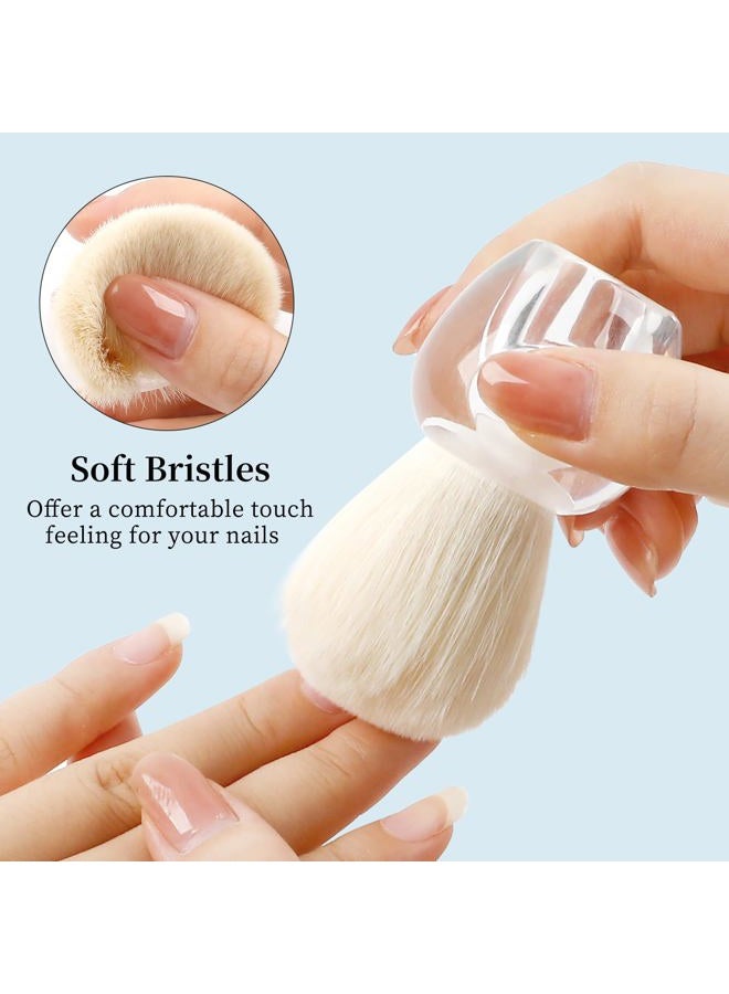 BQAN Nail Dust Brush Nail Art Dust Powder Remover Brush Nail Arts Dust Cleaner Brush Soft Kabuki Cleaner Brush for Makeup or Acrylic UV Gel Nail Arts (Transparent) - Image 3