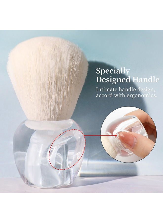 BQAN Nail Dust Brush Nail Art Dust Powder Remover Brush Nail Arts Dust Cleaner Brush Soft Kabuki Cleaner Brush for Makeup or Acrylic UV Gel Nail Arts (Transparent) - Image 4