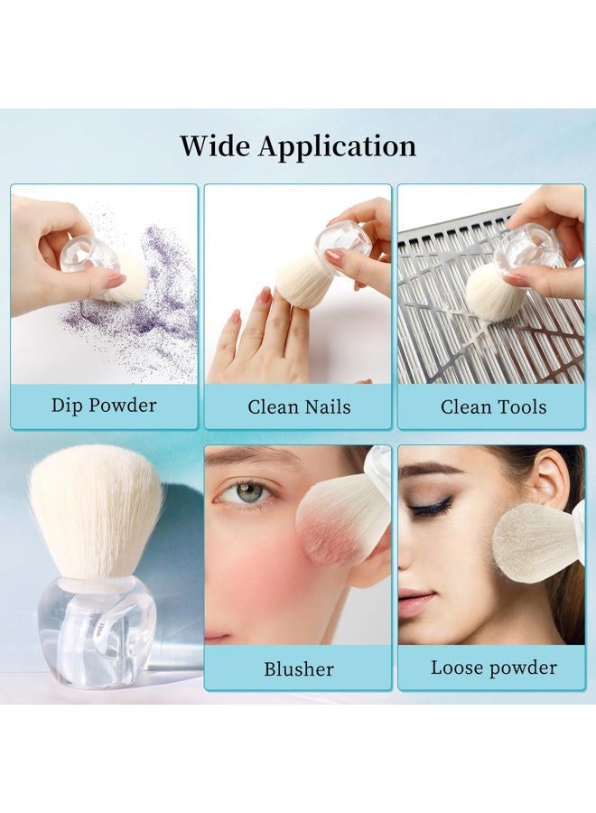 BQAN Nail Dust Brush Nail Art Dust Powder Remover Brush Nail Arts Dust Cleaner Brush Soft Kabuki Cleaner Brush for Makeup or Acrylic UV Gel Nail Arts (Transparent) - Image 5