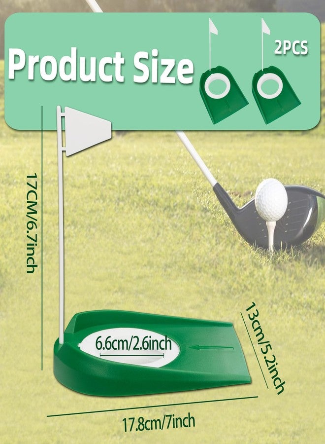 opasyo Putting Green Indoor Set 2pcs Golf Putting Cup with Flag,Golf Putting Cup for Kid Adult Office Garage Yard Indoor Outdoor Practice,Training Aids Putting Greens Cups and Flags (White Flag) - Image 2