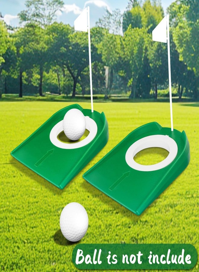 opasyo Putting Green Indoor Set 2pcs Golf Putting Cup with Flag,Golf Putting Cup for Kid Adult Office Garage Yard Indoor Outdoor Practice,Training Aids Putting Greens Cups and Flags (White Flag) - Image 3