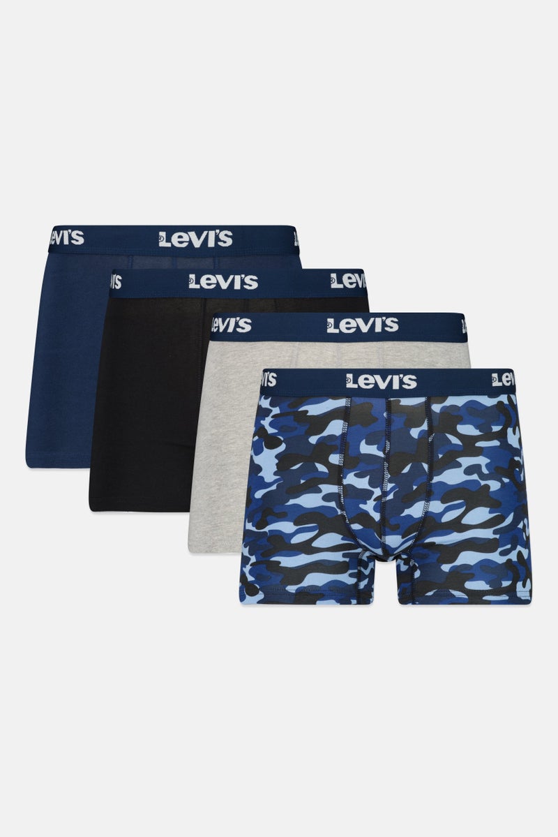 Levi's Men 4 Pack Brand Logo Boxer Brief, Multicolor - Image 1