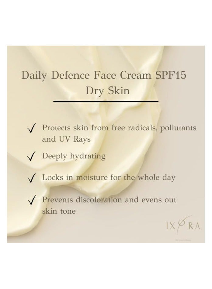 IXORA Daily Defence Face Cream SPF15 - for Dry Skin -Certified Organic - Day Moisturizing Cream for Natural Protection against sun's UV rays with SPF 15 - GMO Free - Vegan friendly - Image 4