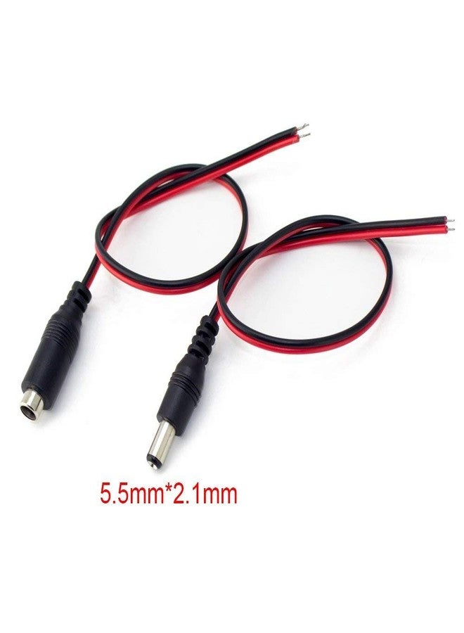 Homenique 10 Pairs DC Power Pigtail Cable 12V 5A 18AWG Male Female Connector 5.5 x 2.1mm Barrel Plug Wire for CCTV Camera LED Strip Power Adapter DIY Wiring - Image 5