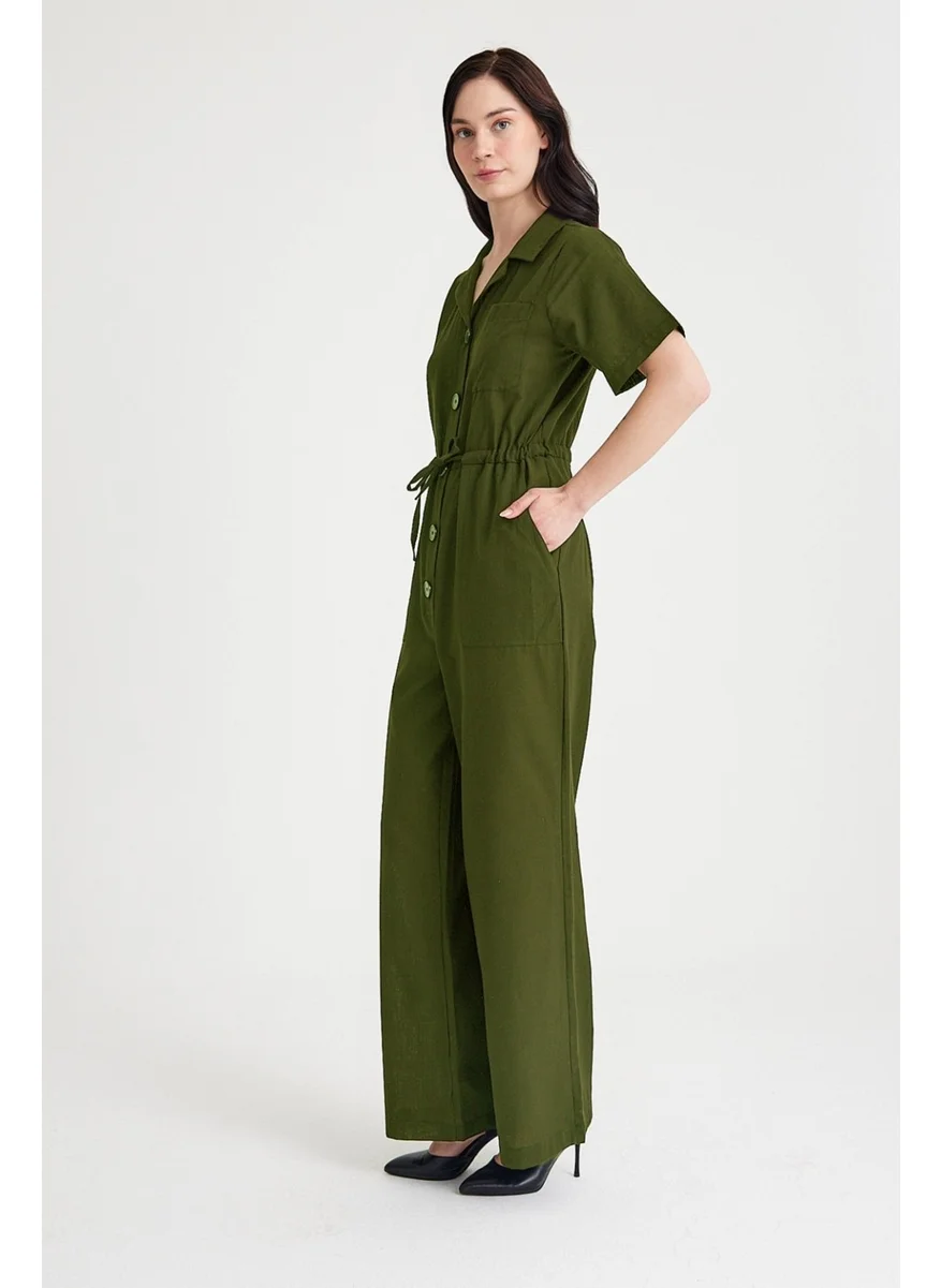 Barbora Linen Casual Jumpsuit LN20HAKI5