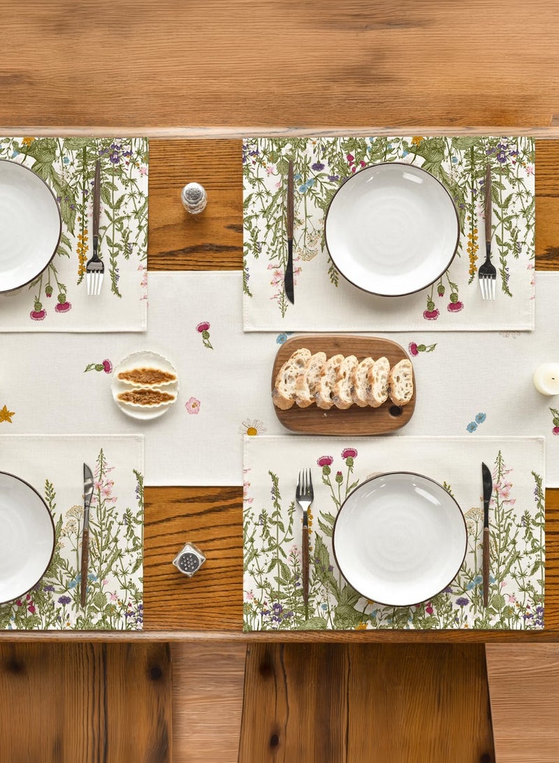 GOOGO Antique Herbs and Wild Flowers Summer Placemats, 4pcs Seasonal Wildflower Spring Table Mats, 45 x 30 cm Table Mat for Party Kitchen Dining Decoration - Image 5