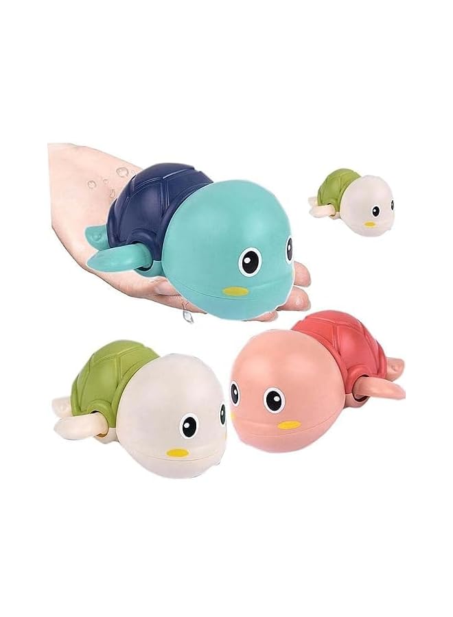 PROMASS Toys for Toddlers 1-3 Wind up Swimming Turtle Baby Bath Toys Toddler Bathtub Toys Mold Free Kids Pool Water Toys Gift for Boys Girls 3 Pcs Multicolor - Image 2