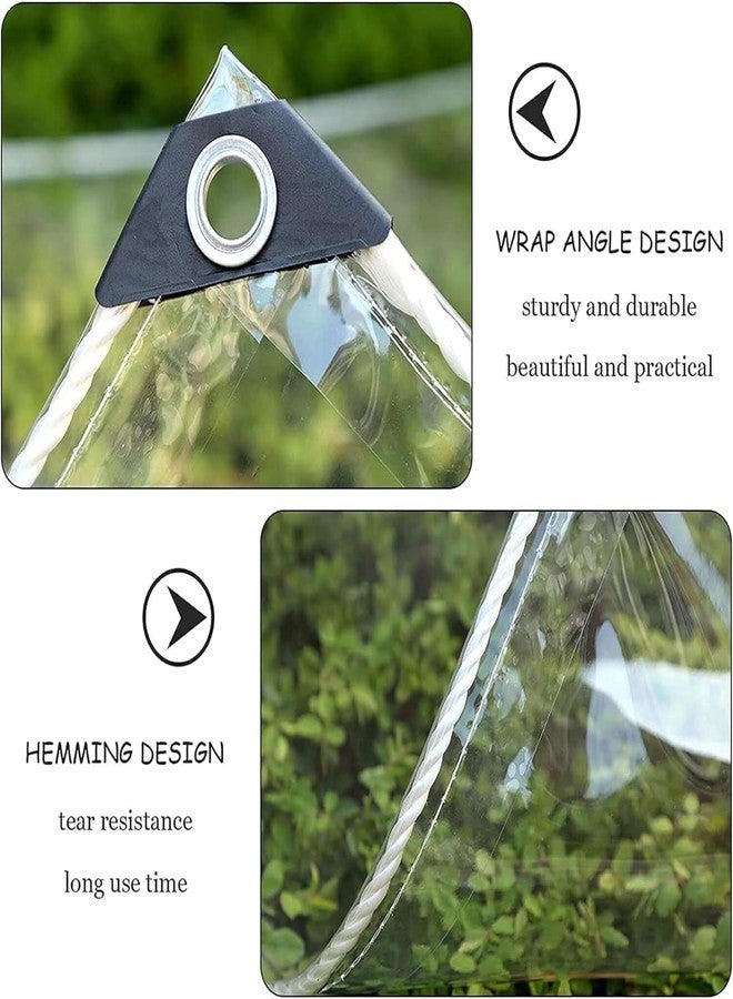 GPQAWER Clear Tarp with Grommets, Transparent Heavy Duty Waterproof Tarp Cover with Reinforced Edge 3x6ft,14Mil Thickened Tear Resistant PVC Vinyl Tarpaulin for Home Garden Outdoor - Image 4