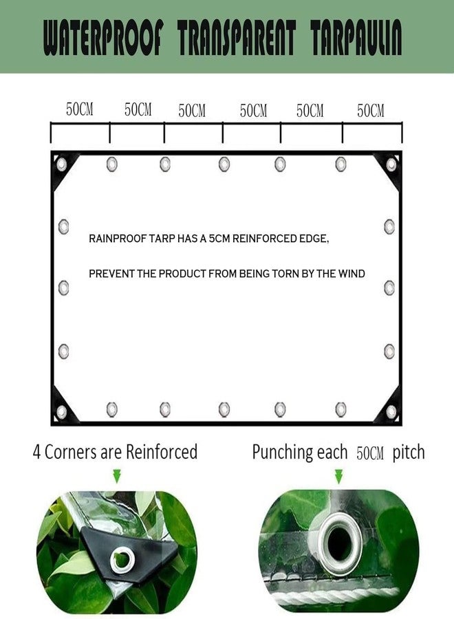 GPQAWER Clear Tarp with Grommets, Transparent Heavy Duty Waterproof Tarp Cover with Reinforced Edge 3x6ft,14Mil Thickened Tear Resistant PVC Vinyl Tarpaulin for Home Garden Outdoor - Image 3