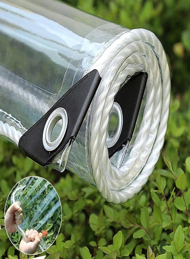 GPQAWER Clear Tarp with Grommets, Transparent Heavy Duty Waterproof Tarp Cover with Reinforced Edge 3x6ft,14Mil Thickened Tear Resistant PVC Vinyl Tarpaulin for Home Garden Outdoor - Image 1