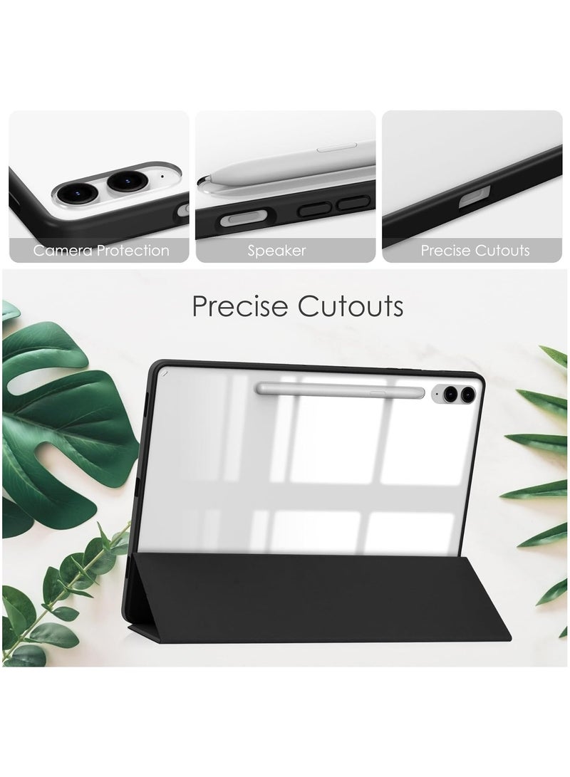 VKL Hybrid Slim Case for Samsung Galaxy Tab S9 FE 10.9 Inch/Galaxy Tab S9 11 Inch 2023, Ratesell Shockproof Cover with Clear Transparent Back Shell, with S Pen Holder Black - Image 4