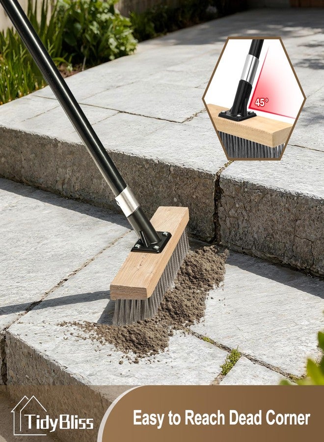 TidyBliss Stainless Steel Wire Scrub Brush with Long Handle, Heavy Duty Stiff Metal Broom Scrubber, Outdoor Moss Removal for Concrete Floor, Deck, Garden, Patio, Roof, Brick, Garage, Swimming Pool - Image 4