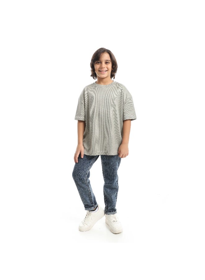 Caesar Boys' T-shirt biscuit fabric with round neck - Image 4