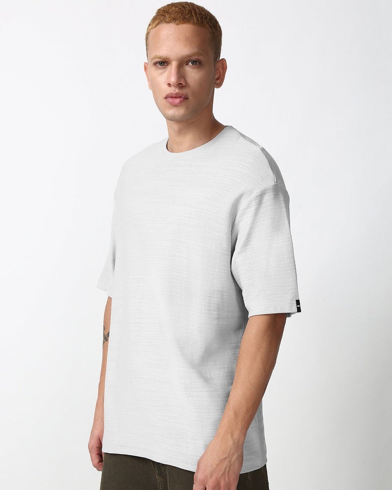 bewakoof Men's Vapour Blue Oversized T-shirt - Image 1
