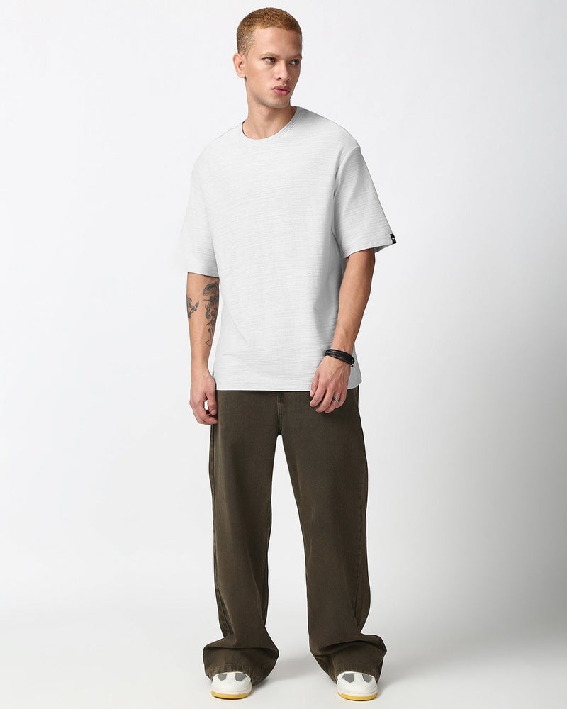 bewakoof Men's Vapour Blue Oversized T-shirt - Image 5