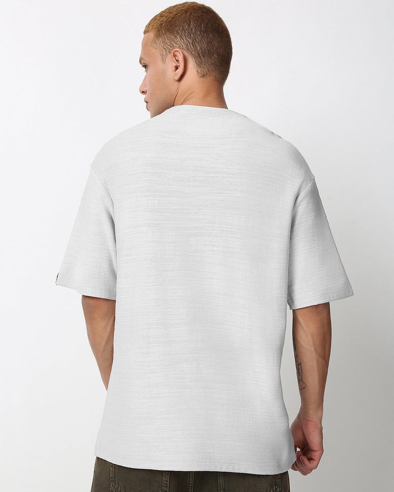 bewakoof Men's Vapour Blue Oversized T-shirt - Image 4