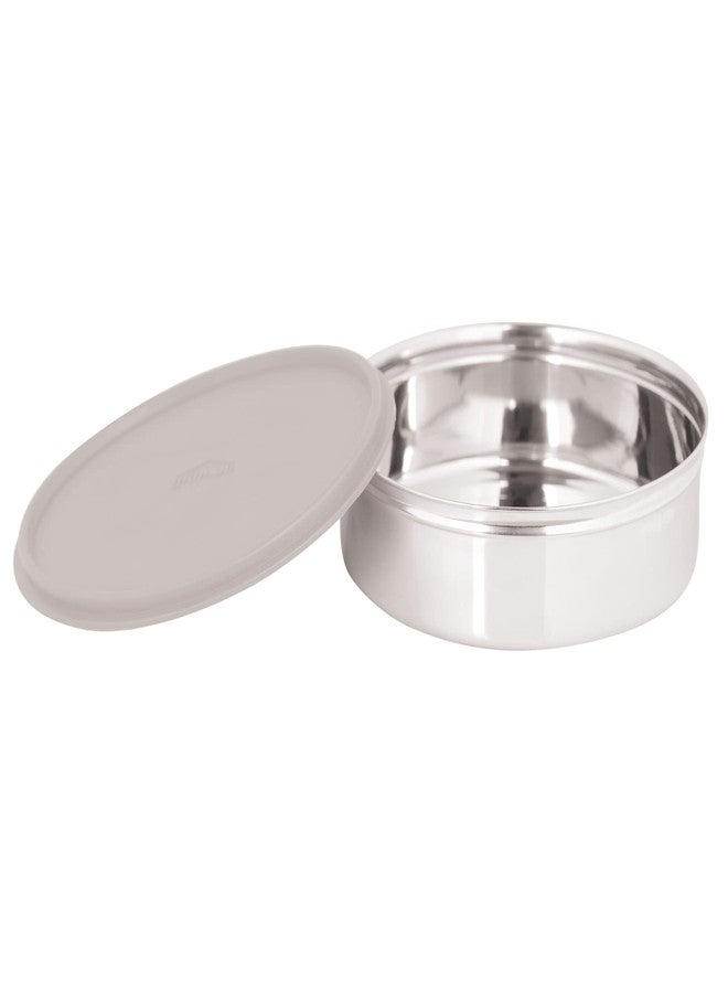 Gluman Stainless Steel 1250 ml Round Shape Multipurpose Storage Container (Grey) - Image 5