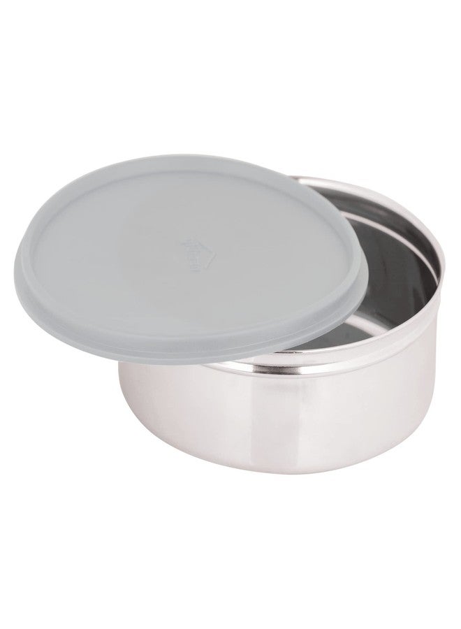 Gluman Stainless Steel 1250 ml Round Shape Multipurpose Storage Container (Grey) - Image 3