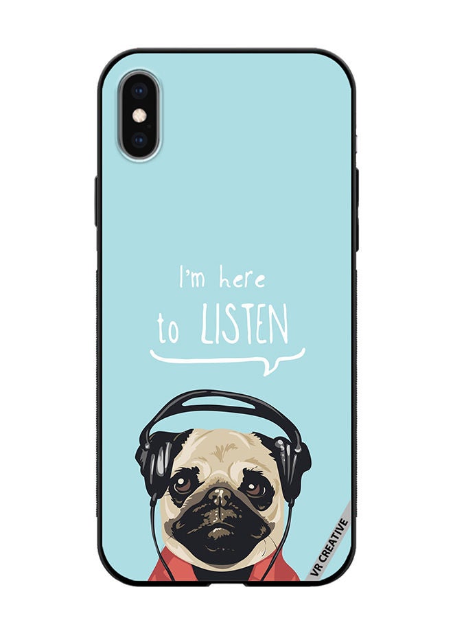 VR CREATIVE Protective Case Cover For Apple iPhone X/XS Pug Life Design Multicolour - Image 1