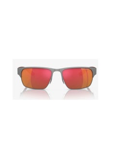 ارماني اكسشينج نظارة شمسية ARMANI EXCHANGE AX2046S 60036Q مقاس 57 بإطار رمادي مع عدسات عاكسة حمراء للجنسين  - Image 3