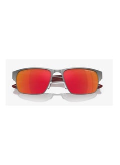 ارماني اكسشينج نظارة شمسية ARMANI EXCHANGE AX2046S 60036Q مقاس 57 بإطار رمادي مع عدسات عاكسة حمراء للجنسين  - Image 1