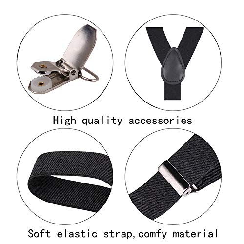 GUCHOL Child Kids Green Suspenders Bow Tie for Boys and Girls Adjustable Elastic Classic Accessory Sets Age 1 to 13 Year 26 INCH (1-5 Year) - Image 4