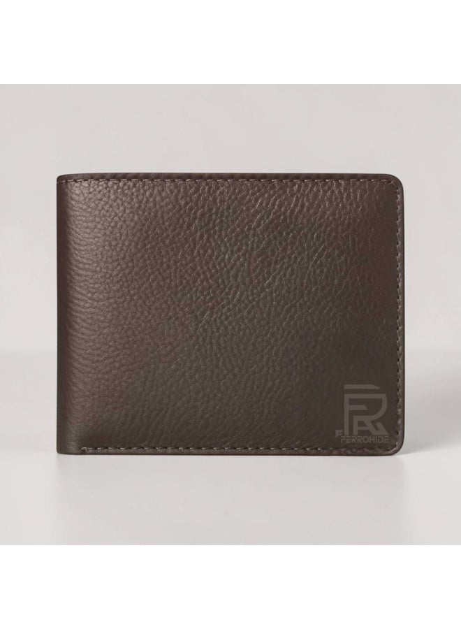 FORHANS Men’s Slim Leather Wallet – Classic Brown Bifold Wallet with Multiple Card Slots & Cash Compartment – Minimalist Design for Daily Use - Image 1