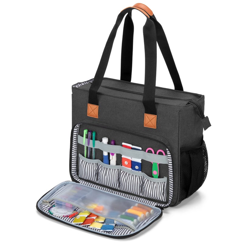 LUXJA Embroidery Project Carrying Bag, Embroidery Kits Storage Bag (Bag Only), Black - Image 2