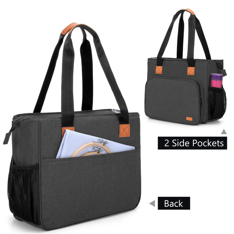 LUXJA Embroidery Project Carrying Bag, Embroidery Kits Storage Bag (Bag Only), Black - Image 5