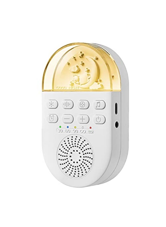 White Noise Sound Machine Baby Sleep Soother with Soft Warm Light/White Light 24 Soothing Sounds Timers Natural Sound Machine with Lanyard for Babyroom Bedroom On-the-Go Travel - Image 1