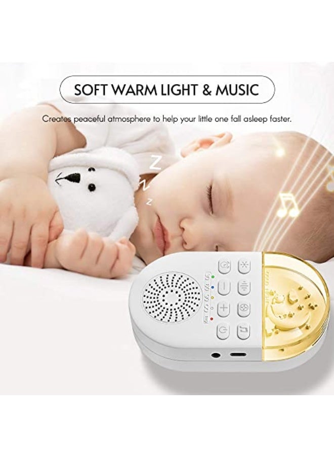 White Noise Sound Machine Baby Sleep Soother with Soft Warm Light/White Light 24 Soothing Sounds Timers Natural Sound Machine with Lanyard for Babyroom Bedroom On-the-Go Travel - Image 4