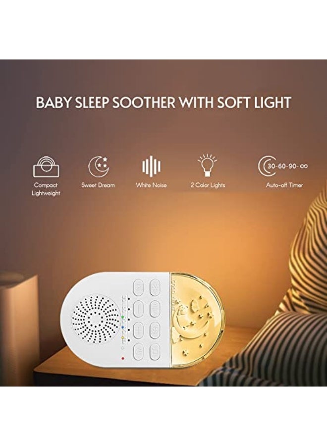 White Noise Sound Machine Baby Sleep Soother with Soft Warm Light/White Light 24 Soothing Sounds Timers Natural Sound Machine with Lanyard for Babyroom Bedroom On-the-Go Travel - Image 5