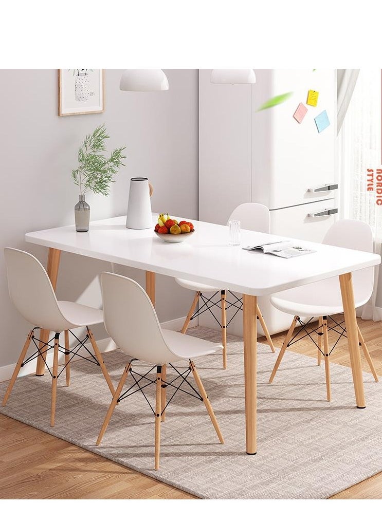 Golden Dining Table, White Dining Table, 100cm Kitchen Table, Wood Coffee Table, Tea Table Office Conference Pedestal Desk with Pedestal Base, Small Modern Table for Living Room, Kitchen  - Image 1