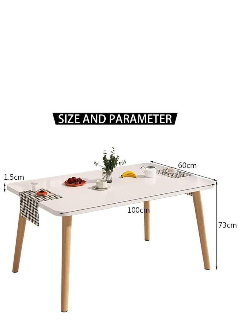 Golden Dining Table, White Dining Table, 100cm Kitchen Table, Wood Coffee Table, Tea Table Office Conference Pedestal Desk with Pedestal Base, Small Modern Table for Living Room, Kitchen  - Image 2