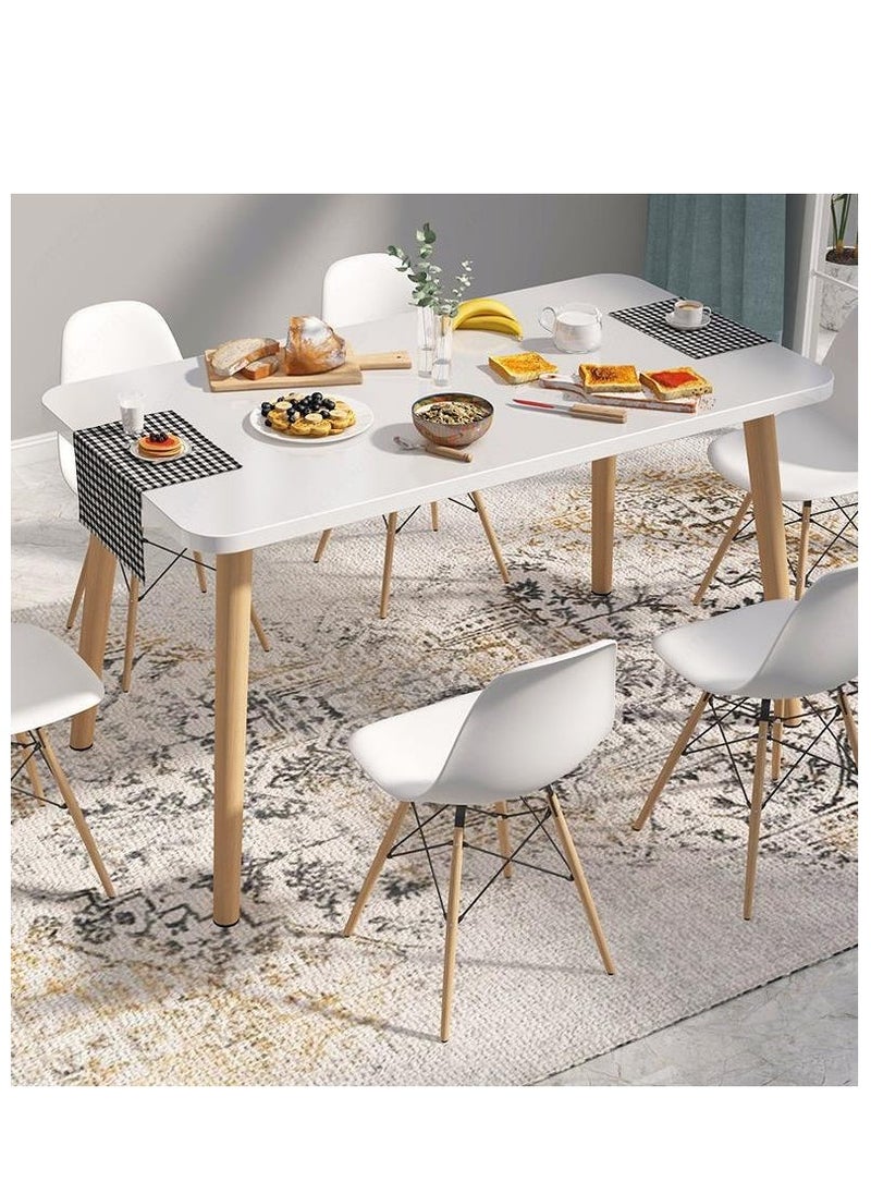Golden Dining Table, White Dining Table, 100cm Kitchen Table, Wood Coffee Table, Tea Table Office Conference Pedestal Desk with Pedestal Base, Small Modern Table for Living Room, Kitchen  - Image 3