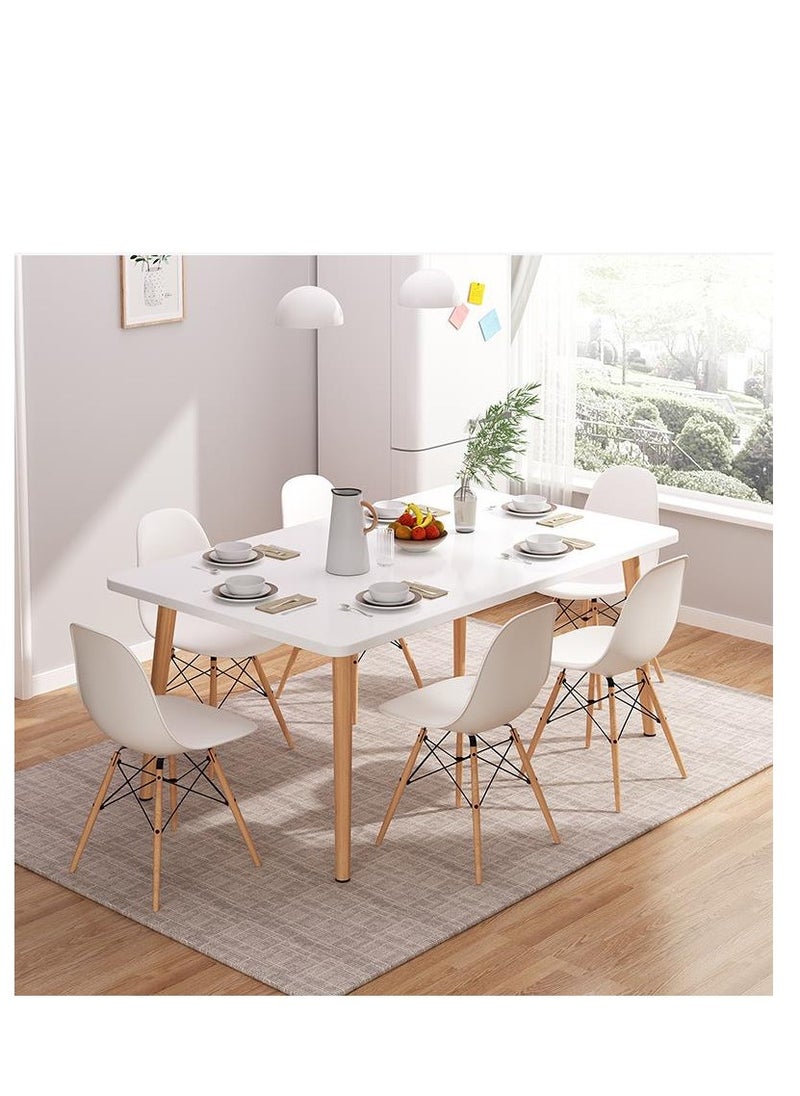 Golden Dining Table, White Dining Table, 100cm Kitchen Table, Wood Coffee Table, Tea Table Office Conference Pedestal Desk with Pedestal Base, Small Modern Table for Living Room, Kitchen  - Image 4