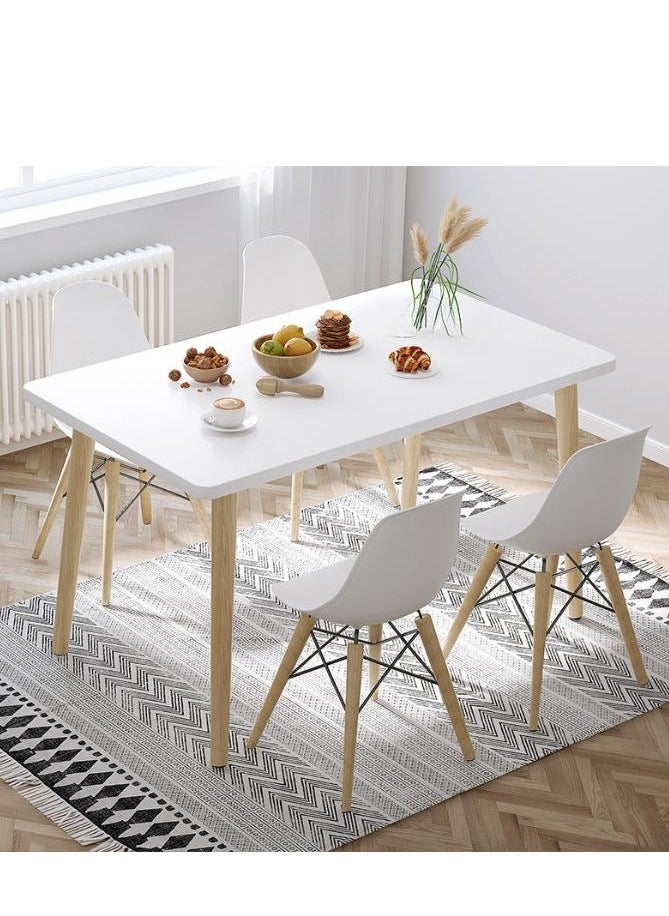 Golden Dining Table, White Dining Table, 100cm Kitchen Table, Wood Coffee Table, Tea Table Office Conference Pedestal Desk with Pedestal Base, Small Modern Table for Living Room, Kitchen  - Image 5
