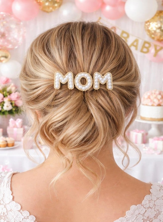 DHIMGU Handcrafted MOM Hair Pins, Mother to Be, Hair Accessories with U Pin(1pcs +15 pearl pin) - Image 2