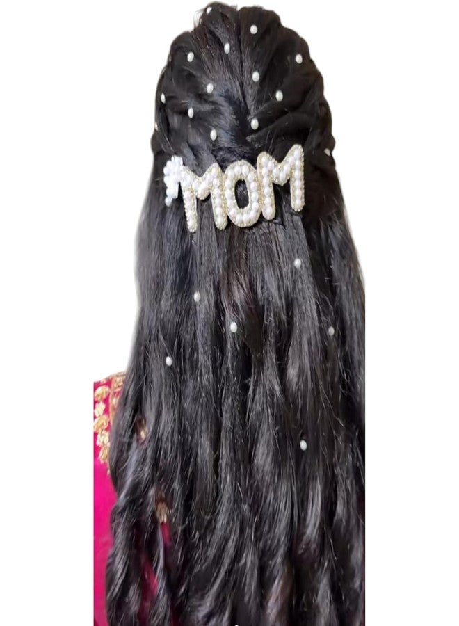 DHIMGU Handcrafted MOM Hair Pins, Mother to Be, Hair Accessories with U Pin(1pcs +15 pearl pin) - Image 3